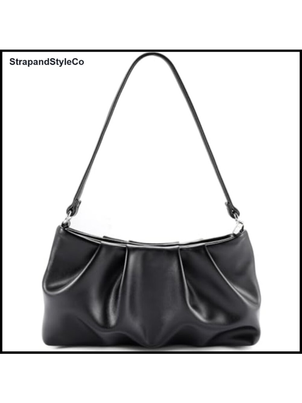 PU Leather Pleated Clutch Evening Bag with Detachable Chain Strap